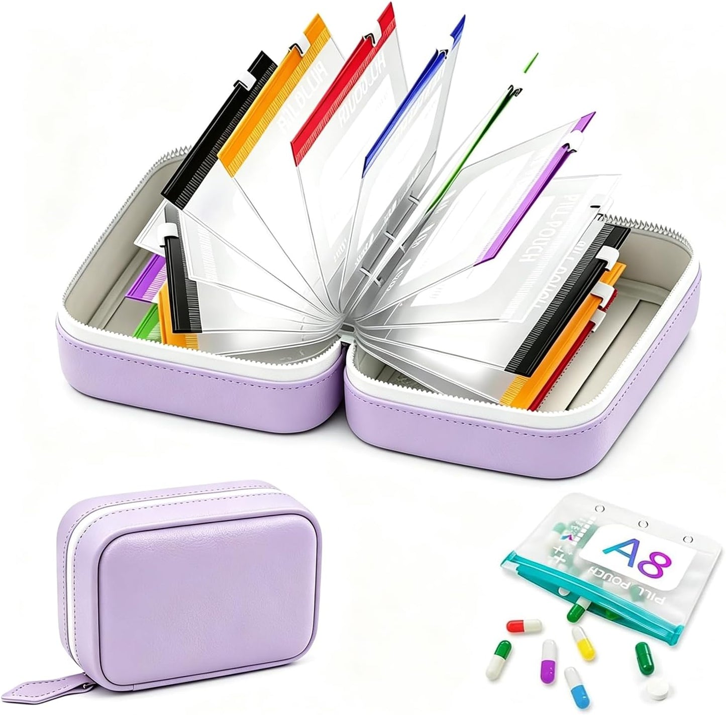 💊 14-Pouch Travel Pill Organizer – Waterproof Medicine & Vitamin Case