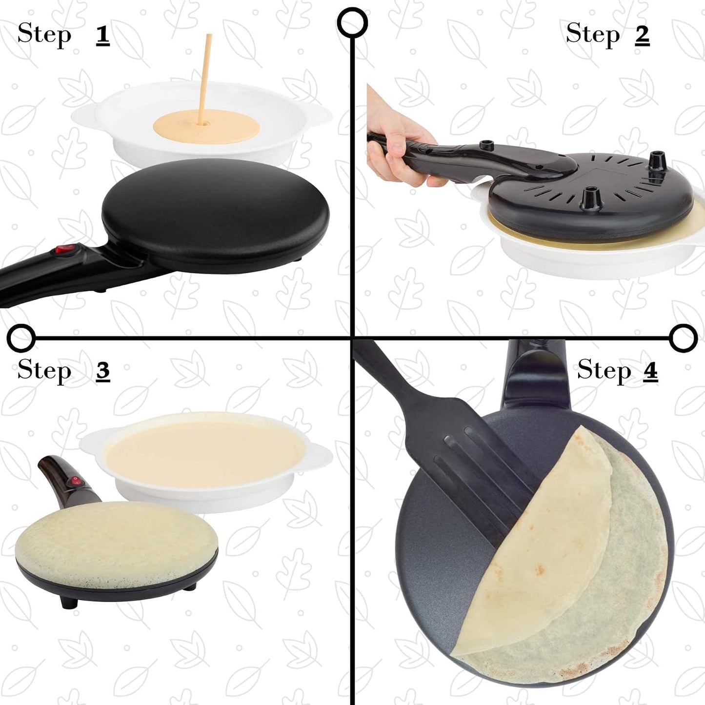 🍳8-inch Electric Crepe Maker😋-💖 Start every morning right with the perfect homemade crêpe.