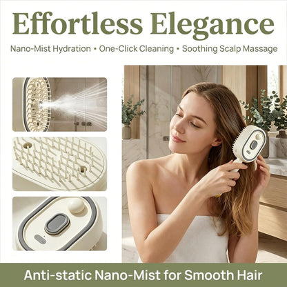 💆‍♀️3-in-1 Steam Massage Hair Brush -Smooth Hair • Reduce Frizz • Scalp Relaxation