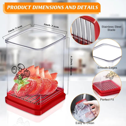 🍓🥚✨ Quick-Press Fruit & Egg Slicer – 8-Blade Stainless Steel Cup Cutter 🔪🍎🍇🥝