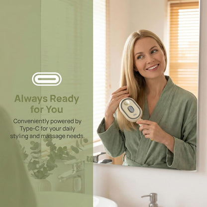 💆‍♀️3-in-1 Steam Massage Hair Brush -Smooth Hair • Reduce Frizz • Scalp Relaxation