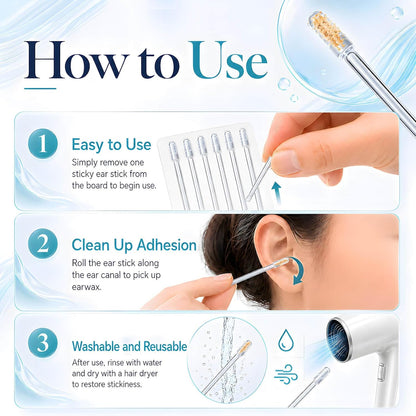 👂 24-Pack Sticky Ear Cleaner Swabs – Disposable Outer Ear Wax Cleaning Tool