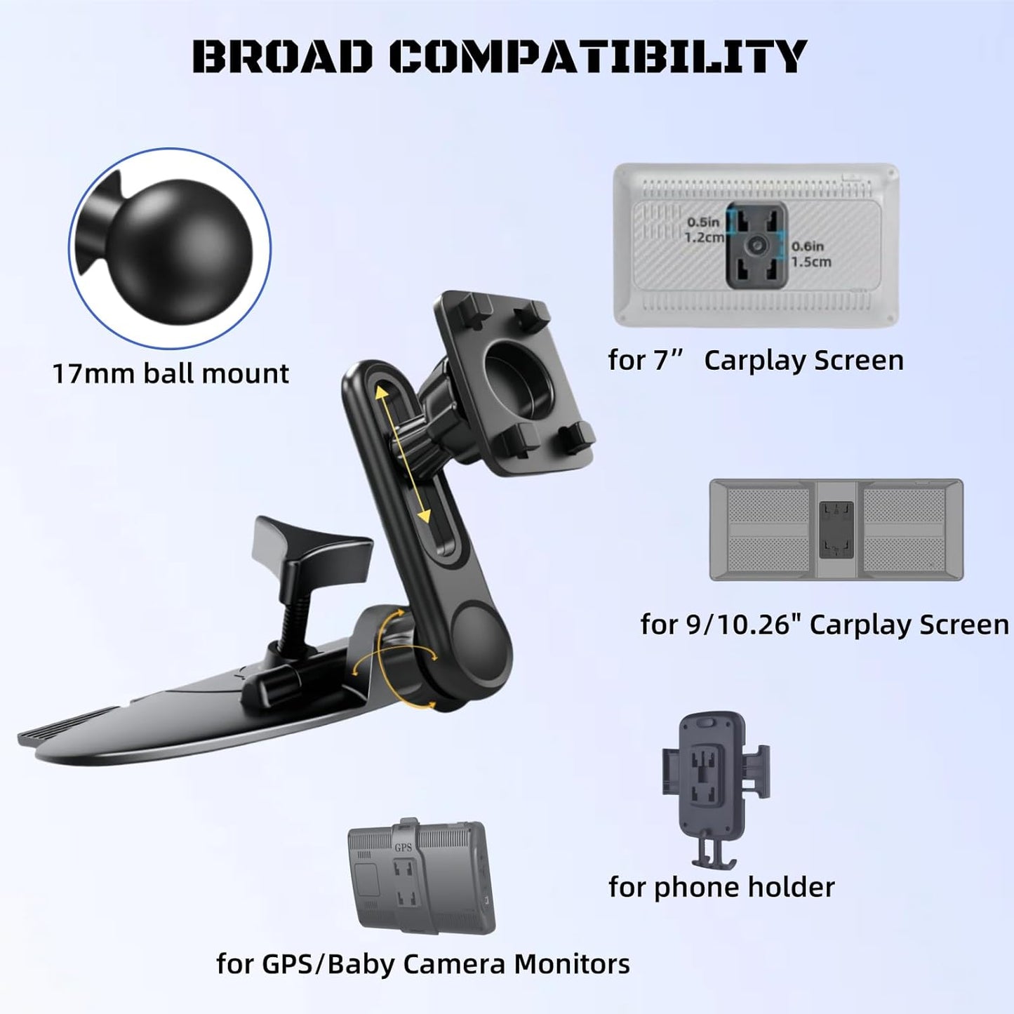 🚗 Adjustable CD Slot CarPlay Mount with 360° Rotation