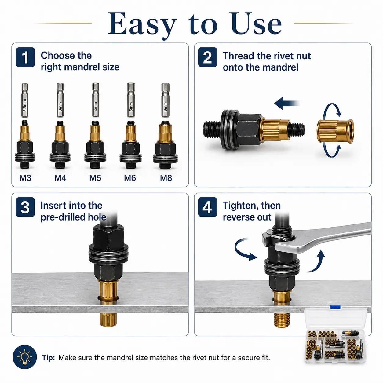 🔩 Rivet Nut Tool Kit – Fast Rivet Nut Installation