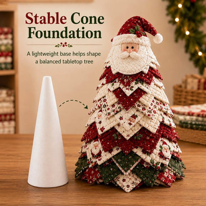 🔥LAST DAY 50% OFF - 🎄DIY Quilted Santa Christmas Tree Kit – Handmade Fabric Holiday Tabletop Tree Decor