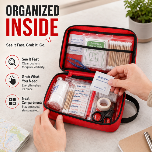 🏕️ 160-Piece First Aid Kit – Compact Emergency Medical Kit for Home, Car & Outdoor Travel
