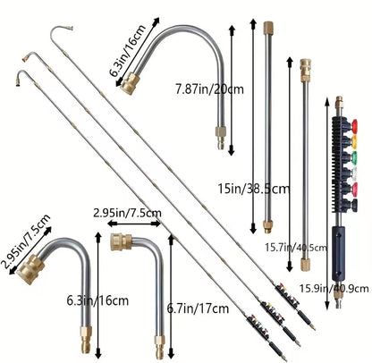 🔥 10-Piece Pressure Washer Rod Set 💦 –⚡Extend your reach and make tough outdoor cleaning faster, safer, and easier! 🏠✨