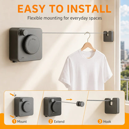 ✨Retractable Stainless Steel Clothesline – Dry More, Save Space
