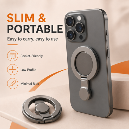360° Magnetic Phone Stand & Fidget Spinner Combo – Adjustable Grip & Hands-Free Holder