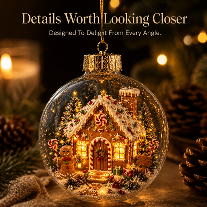 🎄 3D Miniature Christmas Globe Hanging Ornaments – 8 Collectible Scenes ✨