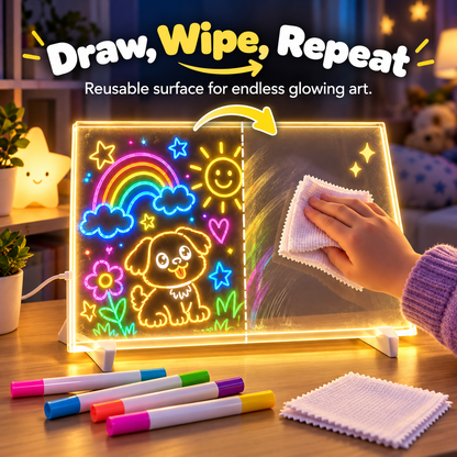 🌈🎨🎁 Magic Drawing Board for Kids – Draw, Glow & Erase🎁 Fun Create Gift for Boys &Girls