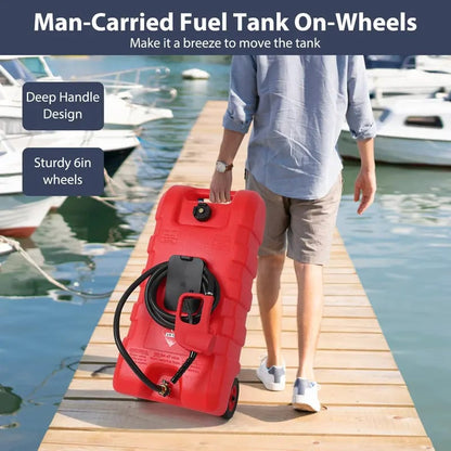 15 Gallon Portable Fuel Caddy with LE Pump & 10ft Hose