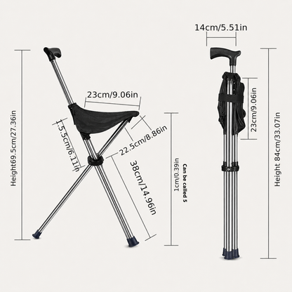 Folding Portable Cane Chair: The Best Gift for Seniors