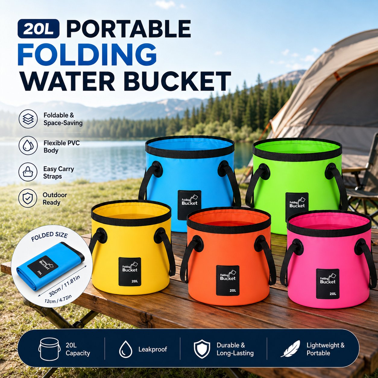 Portable Folding Water Storage Bucket🚰Your Go‐Anywhere Water Companion!!!