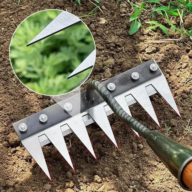Detachable carbon steel blade rake