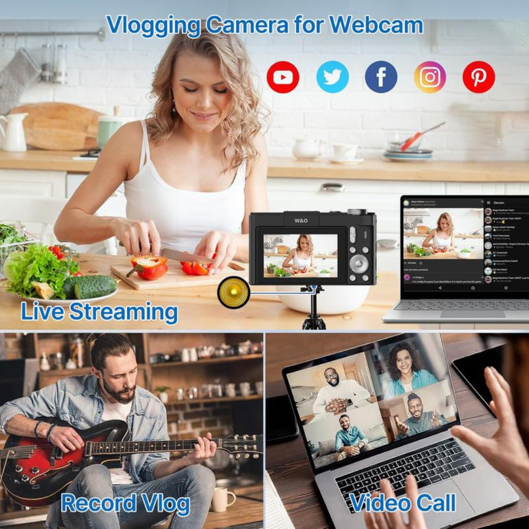 📸✨ 4K Digital Vlogging Camera with 180° Flip Screen & 32GB Card 🎥
