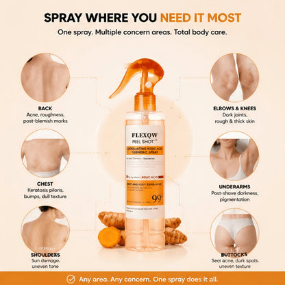 PEEL SHOT 99% Kojic Acid + Turmeric Body Exfoliating Spray