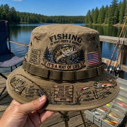 🎁🇺🇸 Last Day Promo: 49% OFF 🎣 Fishing Is a Way of Life Boonie Hat
