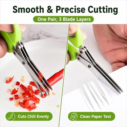 5-Blade Stainless Steel Herb Scissors with Protective Sheath