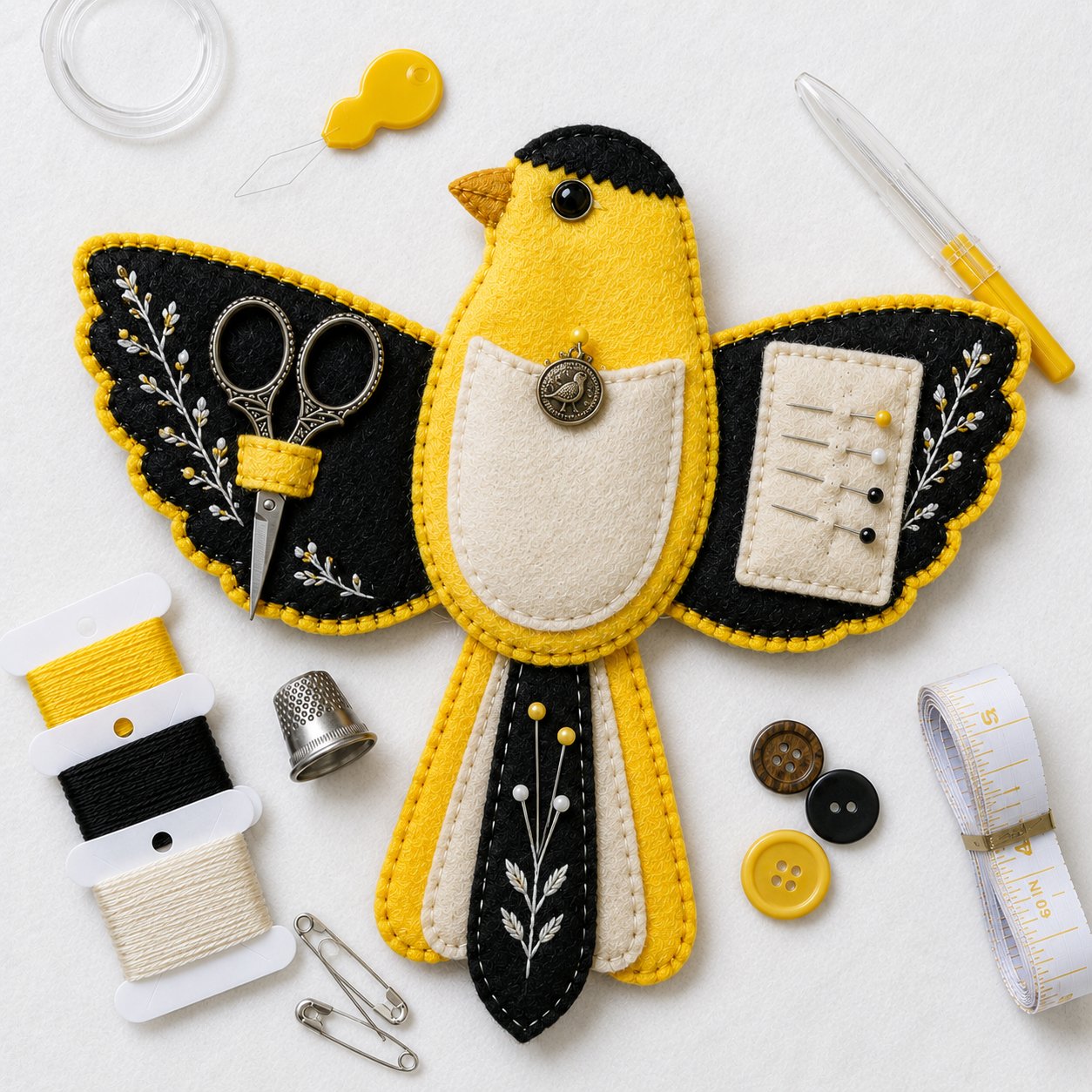 🐦🎁Bird-Shaped Felt Sewing Organizer DIY Kit✂️ – 🪡More Than Storage, A Handmade Work of Art
