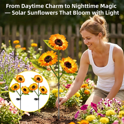 2026 UPGRADED Solar Sunflowers – Hyper-Realistic Petals, Stunning Shadow Projections & Dusk-to-Dawn Garden Magic 🌻