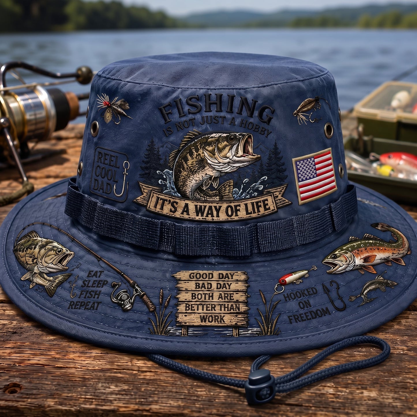 🎁🇺🇸 Last Day Promo: 49% OFF 🎣 Fishing Is a Way of Life Boonie Hat