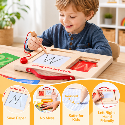 ✍️Wooden Alphabet & Number Tracing Board | Visual Learning Tools & Complete Set
