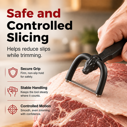 🥩 BBQ Prep Made Easy – Handheld Fat Trimmer for Beef, Pork & Poultry