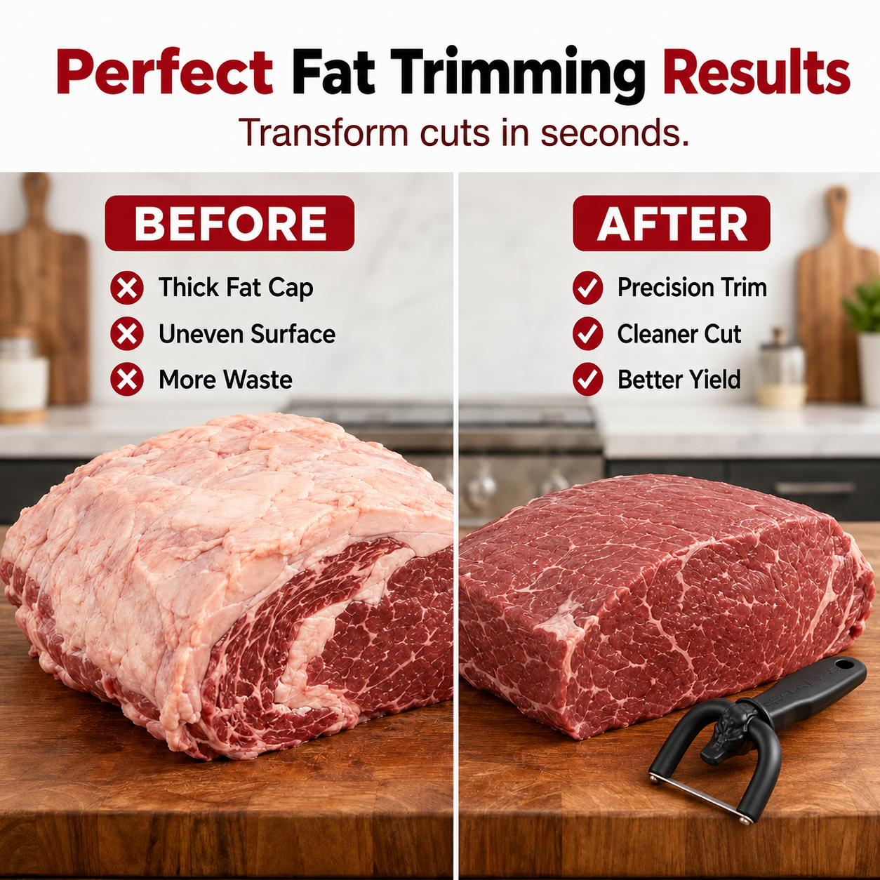 🥩 BBQ Prep Made Easy – Handheld Fat Trimmer for Beef, Pork & Poultry