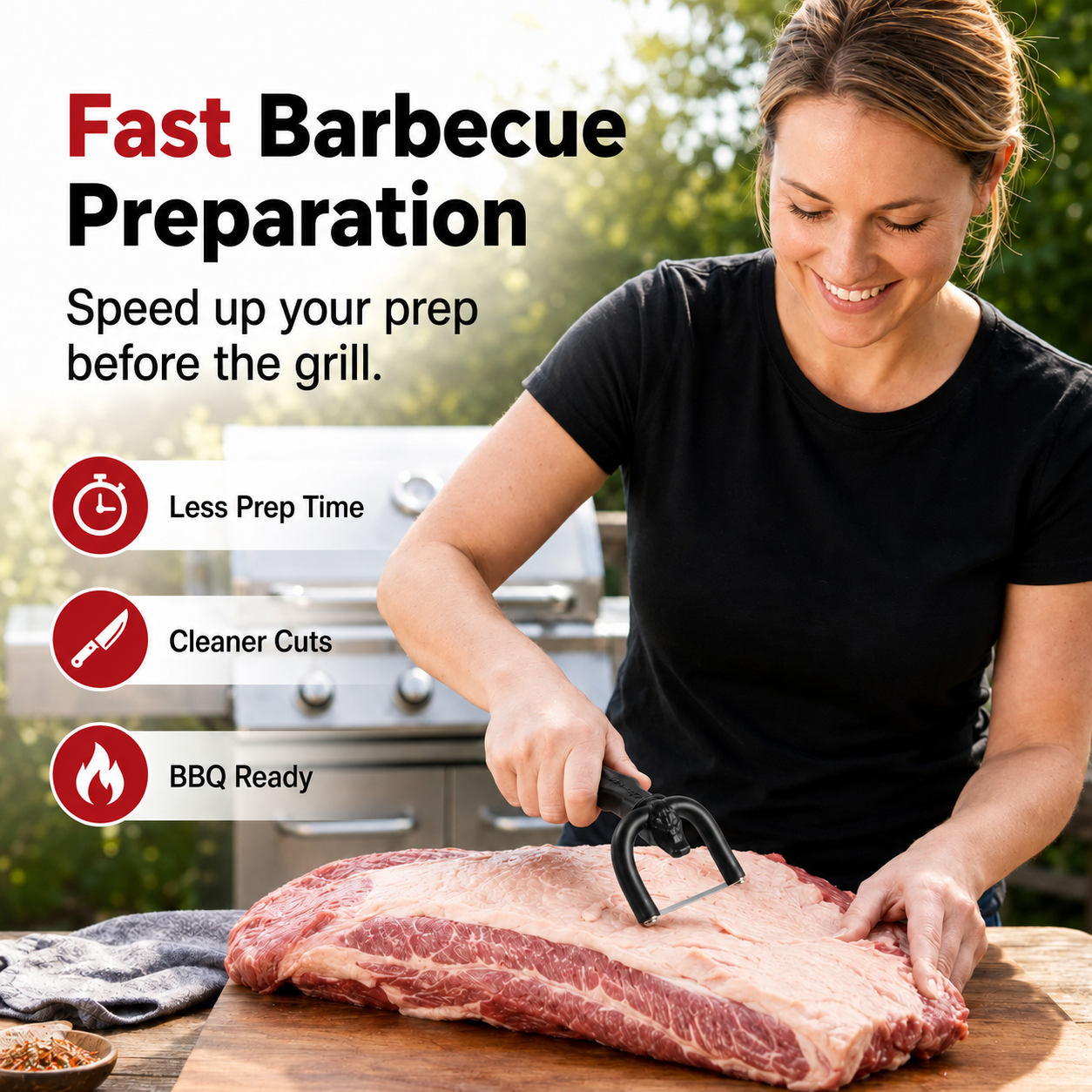 🥩 BBQ Prep Made Easy – Handheld Fat Trimmer for Beef, Pork & Poultry