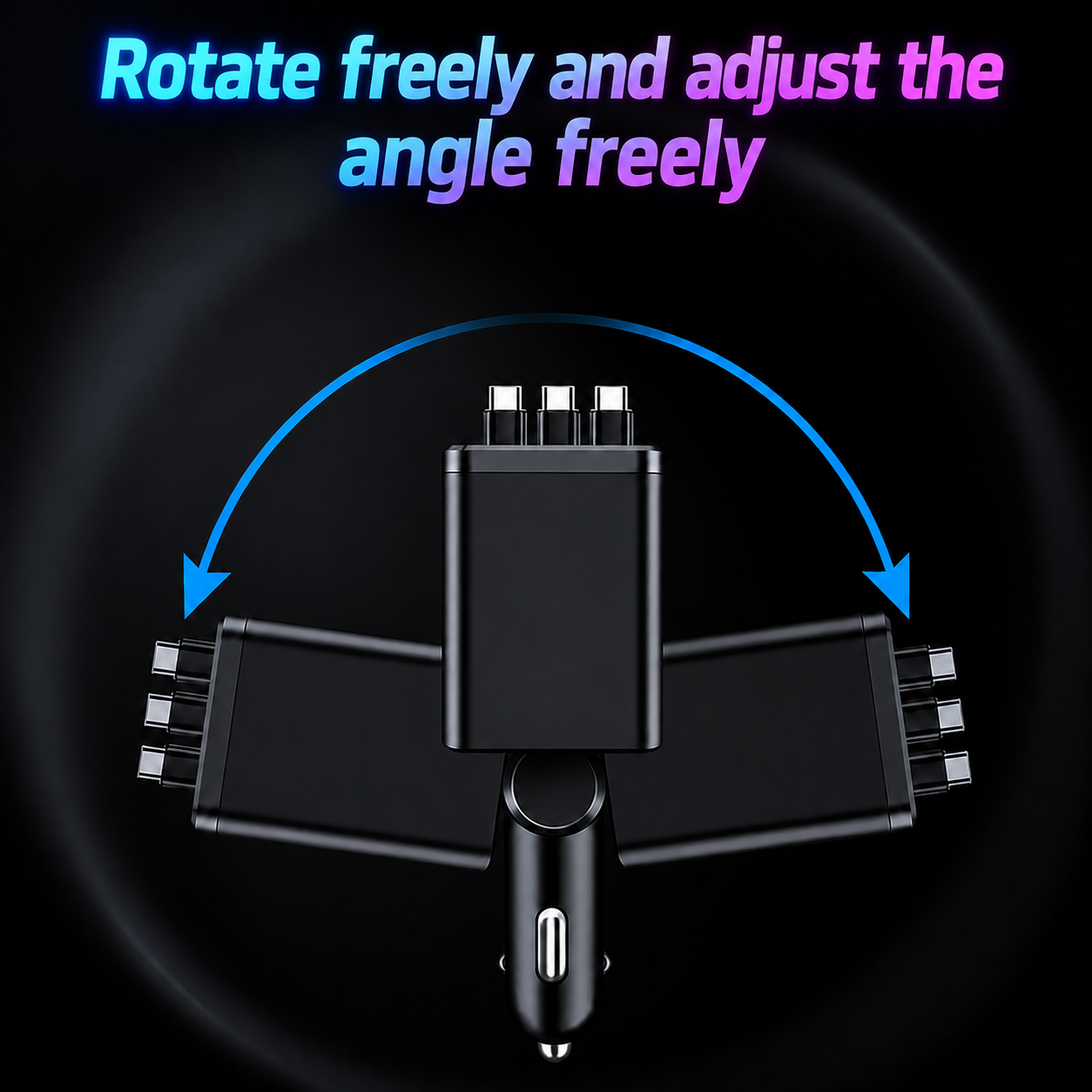 Retractable Automotive High Speed Car Charger with Starry Sky Atmosphere Light