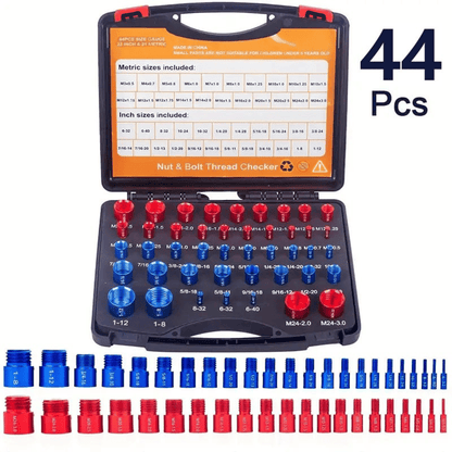 🔥 HOT SALE 🔥🔥44Pcs Alloy Nut and Bolt Thread Inspector Charge🔩