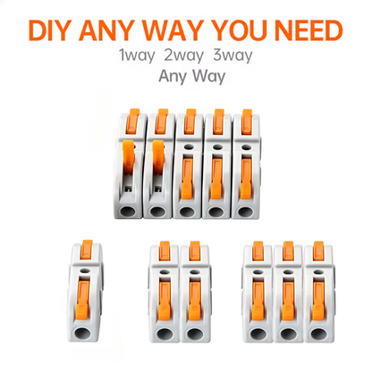 Universal Quick Lever Electrical Wire Connectors (24-12 AWG) Assortment (50/100Pcs) + Wire Stripper