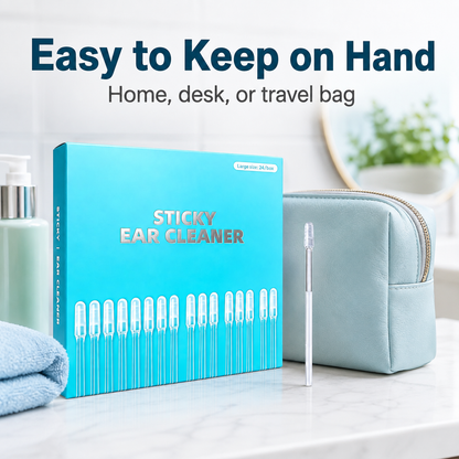 👂 24-Pack Sticky Ear Cleaner Swabs – Disposable Outer Ear Wax Cleaning Tool
