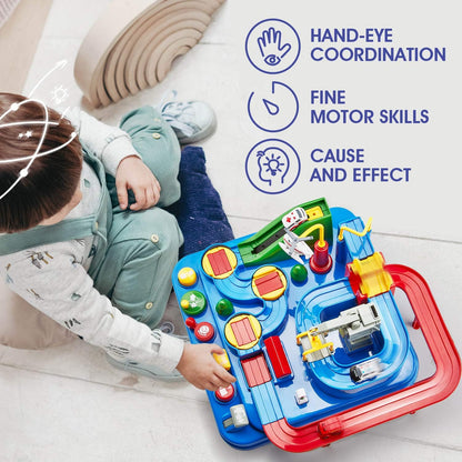 🏎️Race Track Adventure Toy -🚦Interactive Puzzle Track Playset with 3 Cars🚗