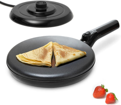 Moss & Stone 12” Electric Crepe Maker Machine, Griddle Nonstick Crepe Pan | Adjustable temperature, quick heat-up, even heating, non-slip feet, spreader & spatula included, for pancakes & tortillas