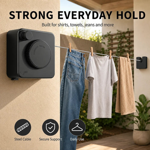 ✨Retractable Stainless Steel Clothesline – Dry More, Save Space
