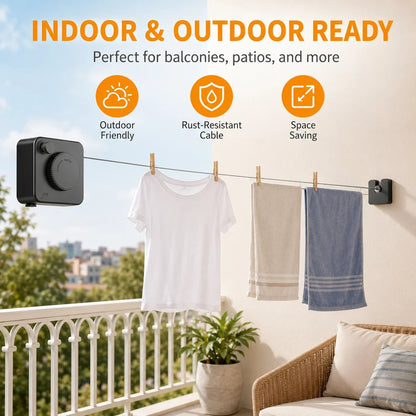 ✨Retractable Stainless Steel Clothesline – Dry More, Save Space