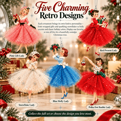 🎄 Vintage Christmas Lady Ornaments – Bring Back the Magic of the 1950s ✨