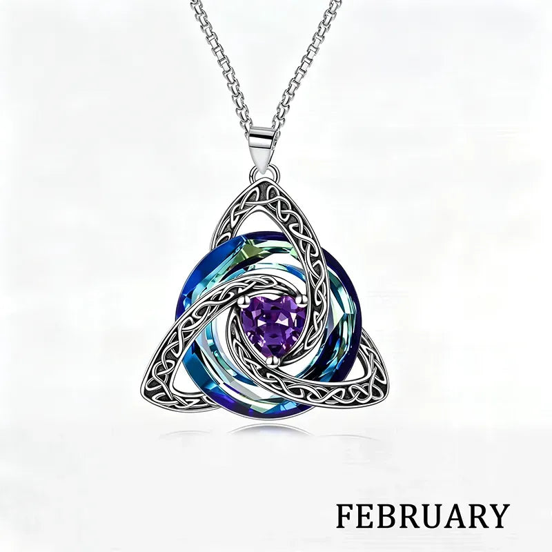 💎 Birthstone Celtic Knot Necklace for Women