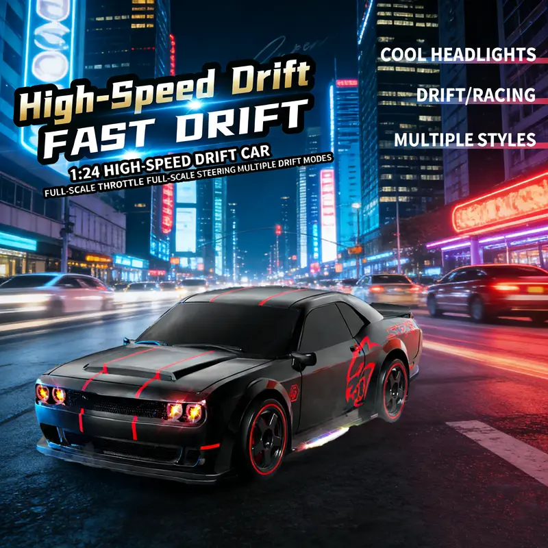 🔥 50% OFF 4WD RC Drift Car For Kids – 2.4GHz Remote Control Racing Car With LED Lights