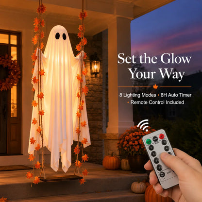 Light-Up Swinging Hanging Ghost Halloween Outdoor Decoration