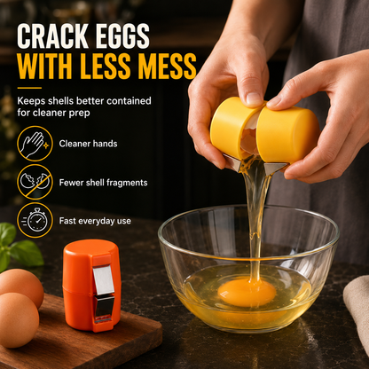🥚 Household Egg Shell Opener – Crack Eggs Cleanly Without Mess or Broken Shells