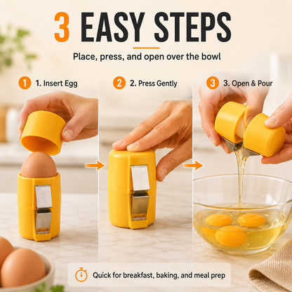 🥚 Household Egg Shell Opener – Crack Eggs Cleanly Without Mess or Broken Shells