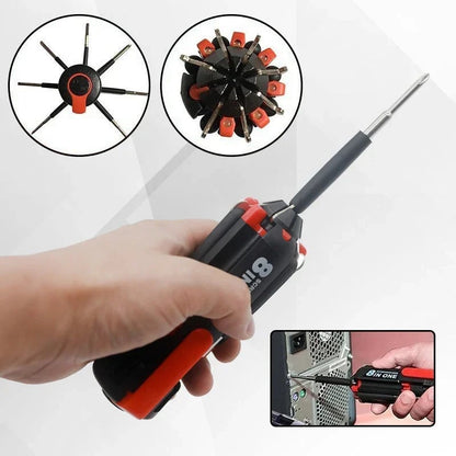 🎉📢📢40% OFF !! ⏰ 8-in-1 Folding Screwdriver – Built-In LED Work Light & Flashlight