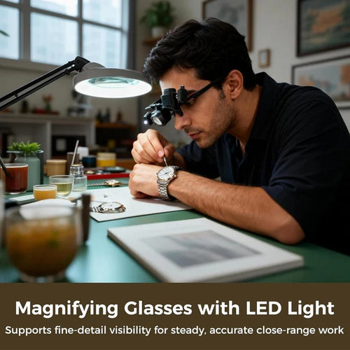 🔬 LIMITED-TIME 50% OFF! ✨ Precision LED Magnifier Glasses – Interchangeable Lenses, Dual LED, Hands-Free 💡