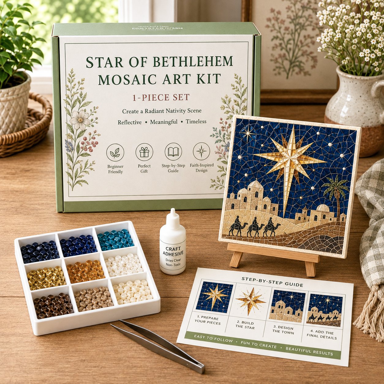 💥 LAST DAY 49% OFF - Nativity Sea Glass Art Kit – Beginner-Friendly ✨