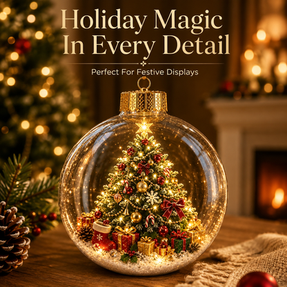 🎄 3D Miniature Christmas Globe Hanging Ornaments – 8 Collectible Scenes ✨