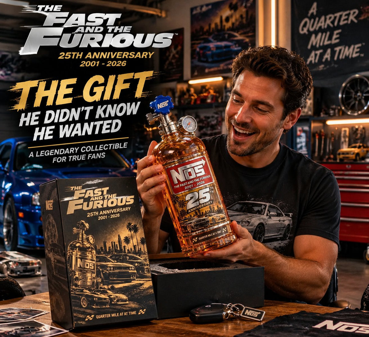 ⏳ Last Day 49% OFF – 25th Anniversary Street Racing Nitrous Tank Whiskey Decanter with Collector’s Box