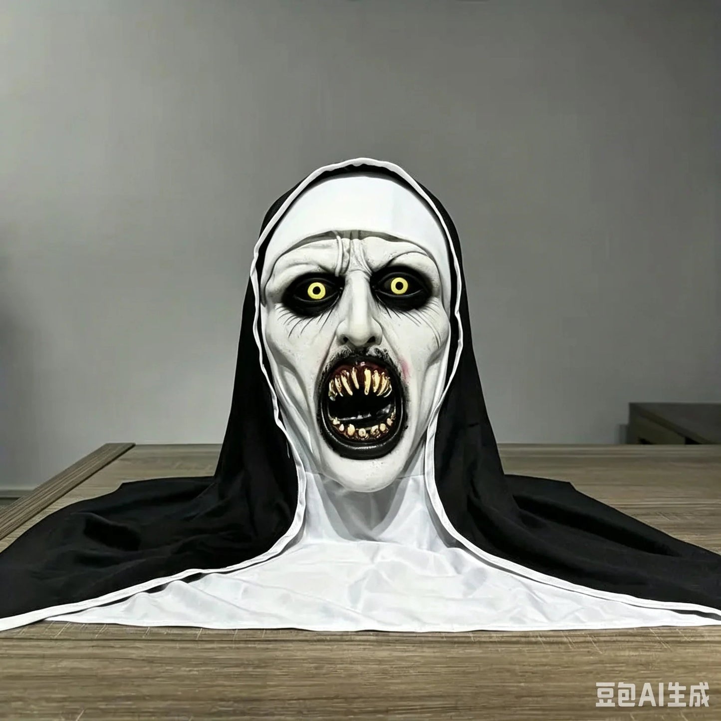 🎃Spooky Qualteus Nun Halloween Mask Latex Handwashable Cosplay Costume Accessory